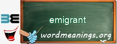 WordMeaning blackboard for emigrant